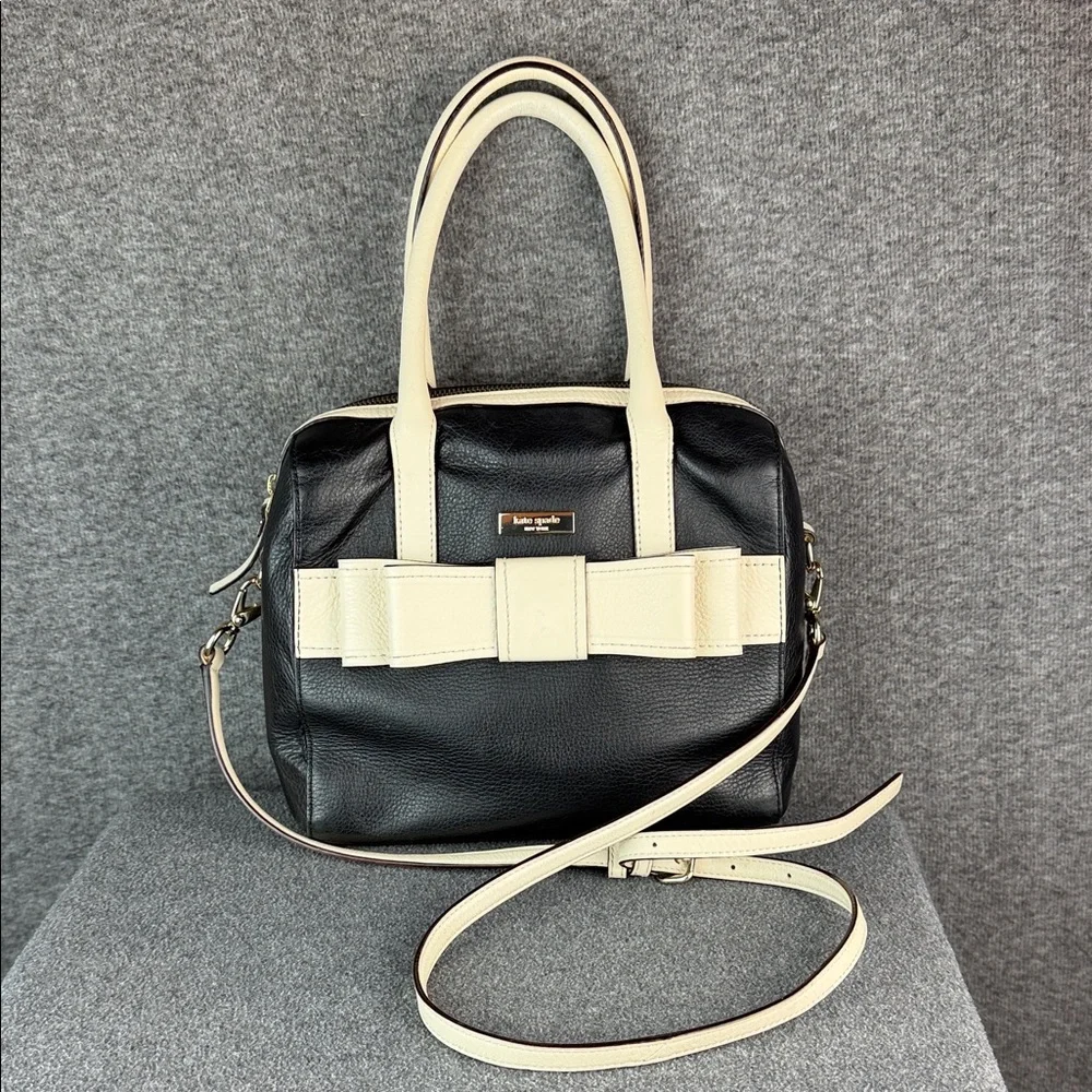 Kate Spade Kaiya Alice Black and White Leather‎ Satchel Bag